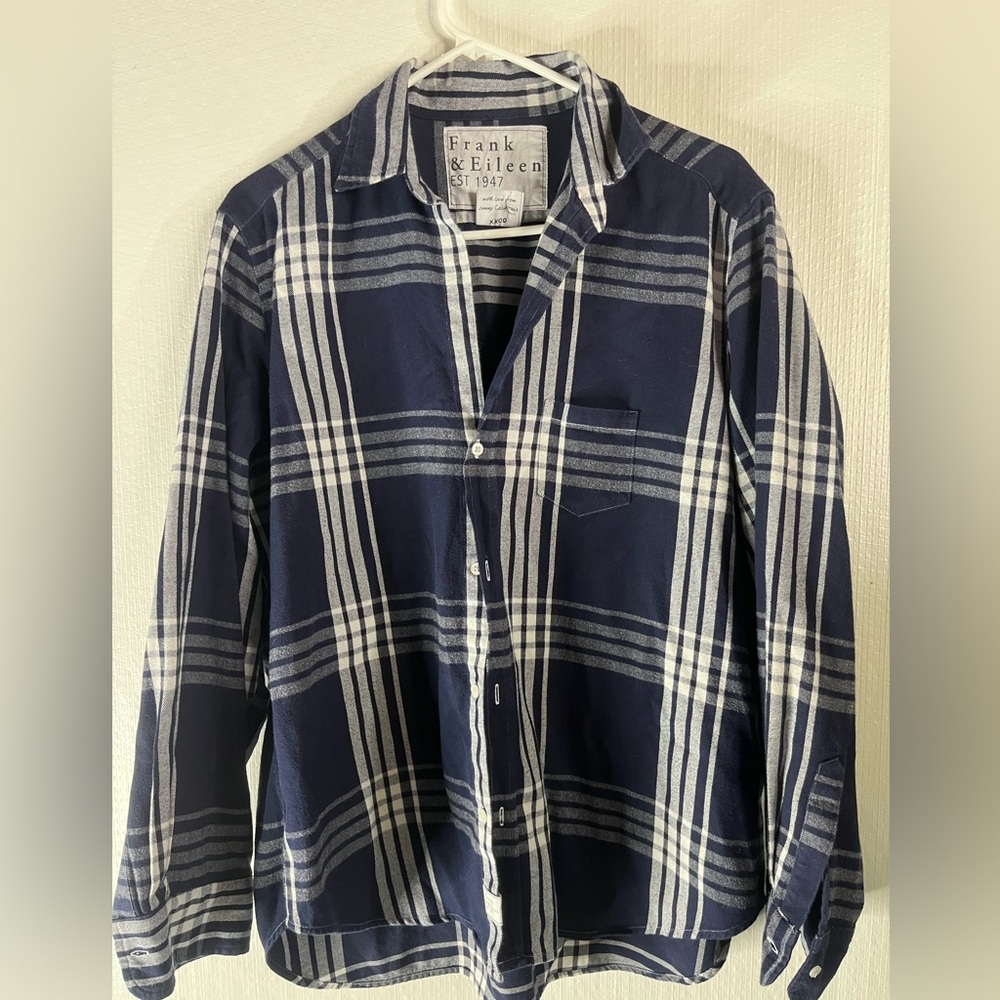 Frank & Eileen women’s Navy Plaid Shirt